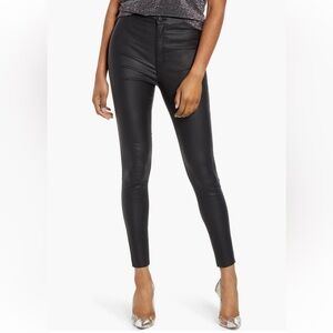 Coated high waisted skinny jeans